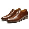 thumbnail image 3 of CMR CHAMARIPA Mens Elevator Dress Shoes - Brown Cowhide Leather Oxford Shoes That Make You Taller 3.15 Inches / 8 CM, 3 of 9