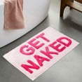 thumbnail image 1 of HAHDAXIA Get Naked Bath Mat Cute Bathroom Rugs, Non Slip Water Absorbent Bath Rugs Funny Bathroom Mat, Machine Washable Microfiber Bath Rugs for Bathroom Floor 32" x 20", Pink, 1 of 6