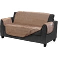 thumbnail image 1 of Serta Microsuede Electric Warming Furniture Protector Easy Care Loveseat Protector Tan, 1 of 3