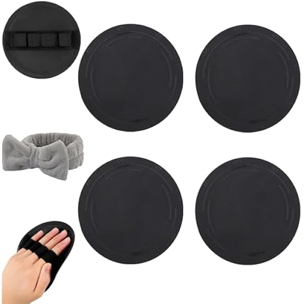 wonima11 4 Counts Shower and Bath Tool for Massage and Removing Dead Skin, 4 Counts Shower and Bath Tool with Free Hair Band, Gentle Dead Skin Remover for Women (Fine Grain*4)