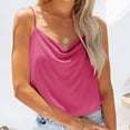 thumbnail image 5 of USSUMA T-Shirts for Women Trendy Loose Flowy Solid Spaghetti Strap Cami Tank Womens Blouses and Tops Dressy Casual Summer V Neck Sleeveless Tshirts Shirts Tunic for women, 5 of 8