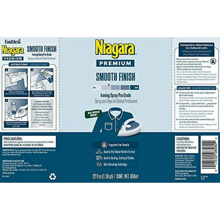 Niagara Spray Starch 22 Oz, 6 Pack Trigger Pump Liquid Starch for Ironing,  Spray