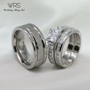 Wedding Ring Sets His And Hers Couples Women Diamond Sterling Silver Man Titanium Wedding Bands