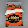thumbnail image 2 of Ambesonne Retro Bedding Set 3 Pcs, Grunge Poster Design, Twin, Orange Black Sand Brown, 2 of 3