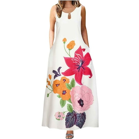 

Maternity Dress Sexy Dresses for Women Women s Fashion Summer Comfortable Sleeveless Crew Neck Retro Swing Dress on Clearance Summer Dresses for Women 2022 Birthday Dresses for Women Sexy White S