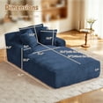 thumbnail image 2 of FFH 78.7" Oversized Chaise Lounge Chair Indoor, Corduroy Upholstered Modern Couch, Comfy Sleeper Sofa for Living Room/Office, No Assembly Required, Blue, 2 of 8