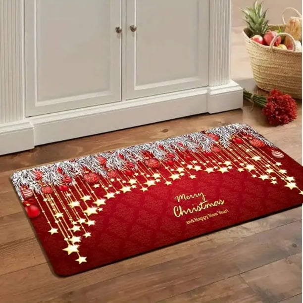 Hot6sl Ofertas de La Semana 1 Alfombra de Terciopelo de Cristal, para Dormitorio, Hogar, Antideslizante y Antidesgaste, para Sala de Estar, Alfombra Roja Navideña