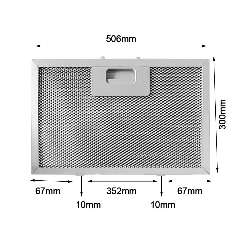 Whatever You Like-Silver Metal Mesh Cooker Hood Filters, 506x300x9mm Extractor Vent Filter, 5-Layer Grease Filtration for Range Hoods, 2-Pack Replacement Filters"}
