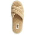 thumbnail image 4 of Floopi Women's Soft Criss Cross Slide W/Quilted Terry Stitch Open Toe Slipper W/ Memory Foam, 4 of 5