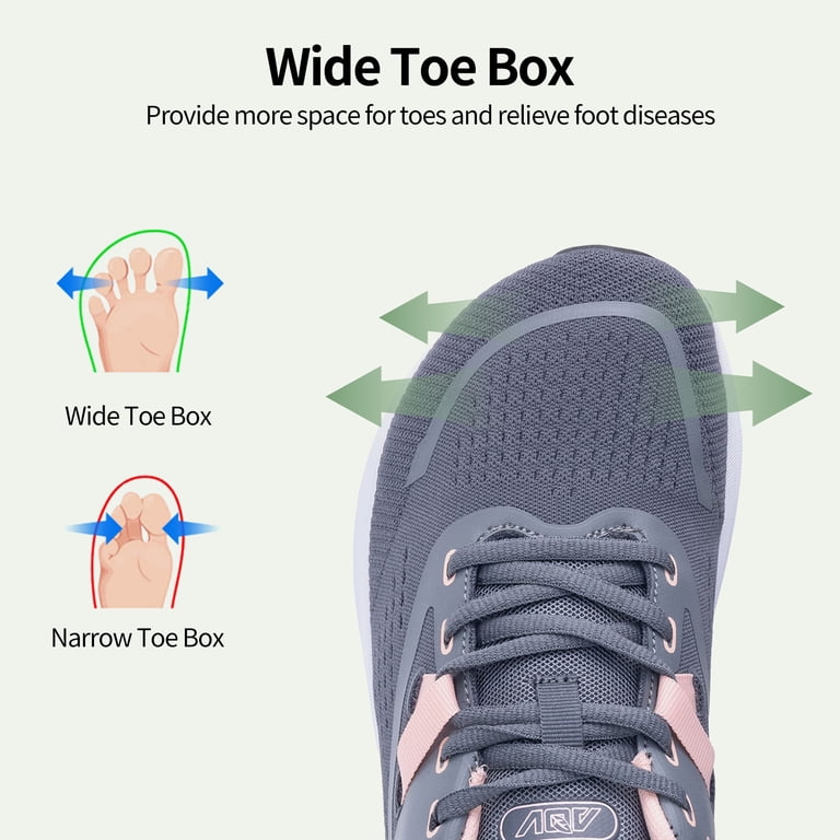 FefiYo Women's Wide Toe Box Orthotic Walking Shoes Arch Support