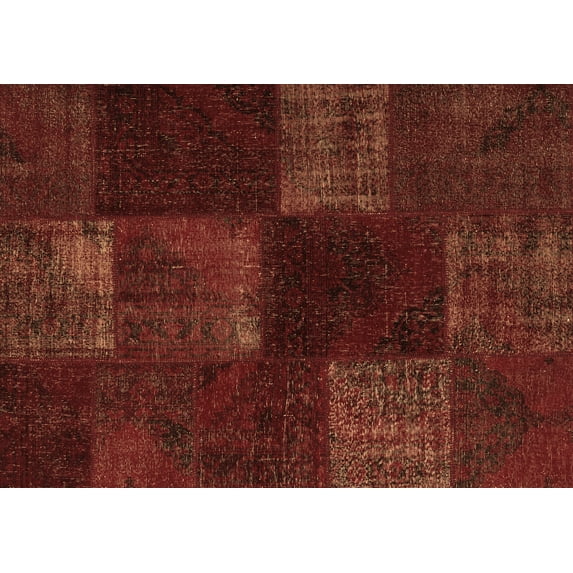 Ahgly Company Indoor Rectangle Patchwork Brown Transitional Area Rugs, 8' x 12'