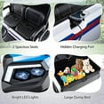 thumbnail image 3 of Infans 24V 7AH Kids Golf Cart 4WD 2 Seater Ride on Car w/ Sun Shade & Storage Trunk Navy, 3 of 7