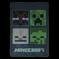 thumbnail image 3 of Minecraft Bad Mobs Club Glow In The Dark Kids Blanket, 62 x 90, Microfiber, Blue, Mojang, Gaming Bedding, 3 of 9