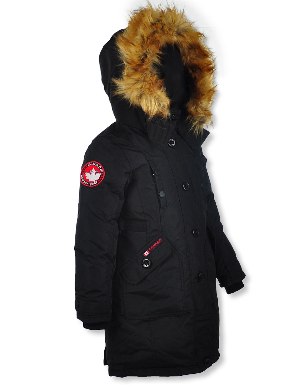 Canada Weather Gear Girls' Insulated Long Parka - black, 14 - 16