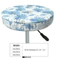 thumbnail image 2 of blue flower_I Round Bar Stool Seat Covers, Elastic Round Chair Cover Stool Seat Slipcover Bar Stool Cushions Round Pad for 12-14 inch, 2 of 5
