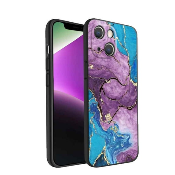Blue-Marble-49 Phone Case, Degined for iPhone 14 Plus Case Men Women, Flexible Silicone Shockproof Case for iPhone 14 Plus
