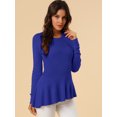 thumbnail image 4 of INSPIRE CHIC Women's Long Sleeve Ribbed Knit Ruffle Hem Peplum Top, 4 of 6