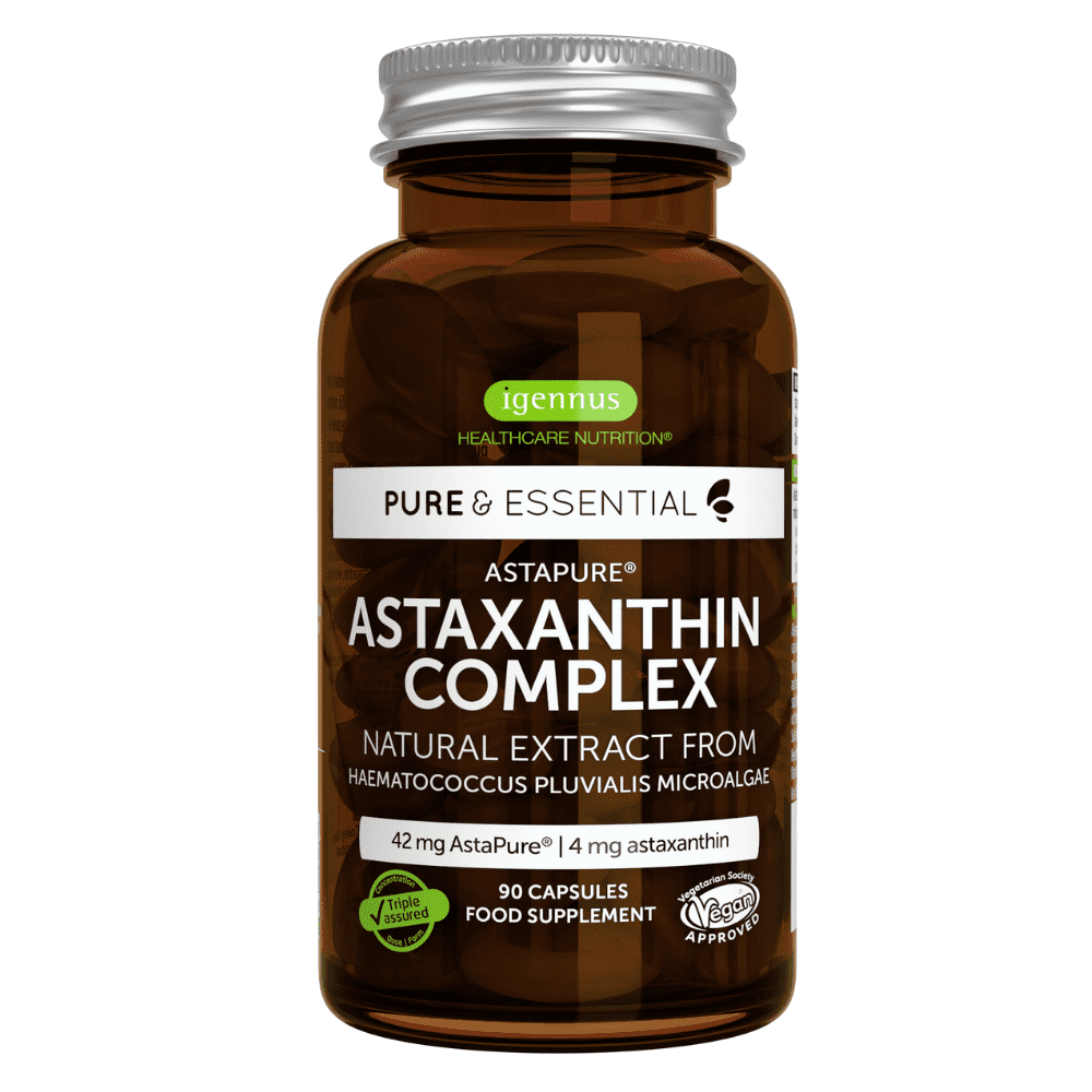 Igennus Astaxanthin Complex, 42mg Astapure Delivering 4mg Astaxanthin, 90 Vegan Capsules