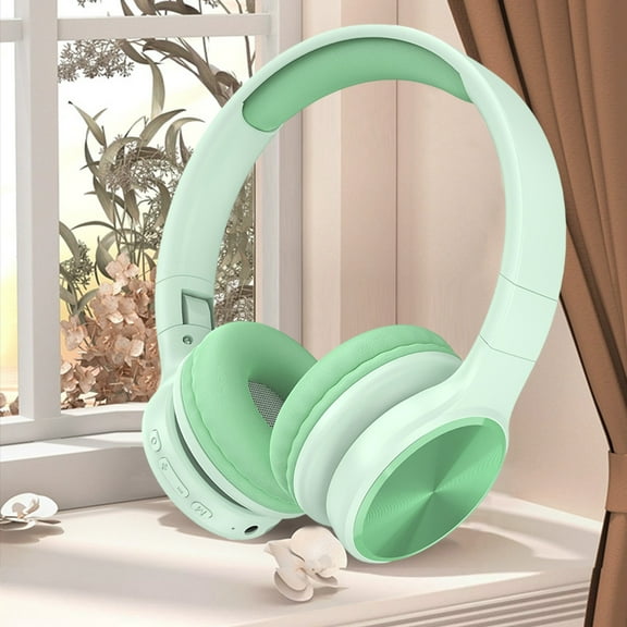 Over Ear Headphones, Hwkond Around-Ear Bass Gaming Headset Surround Sound Headphones With Noise Cancelling Microphone Bluetooth,Green