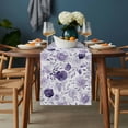 thumbnail image 2 of Purple Flowers Table Runner - 36 Inch Long, Kitchen Dining Table Runner Dresser Scarves, Watercolor Farmhouse Botanical Floral Leaf Farmhouse Decor for Coffee Tables Wedding Party Banquet, 2 of 8