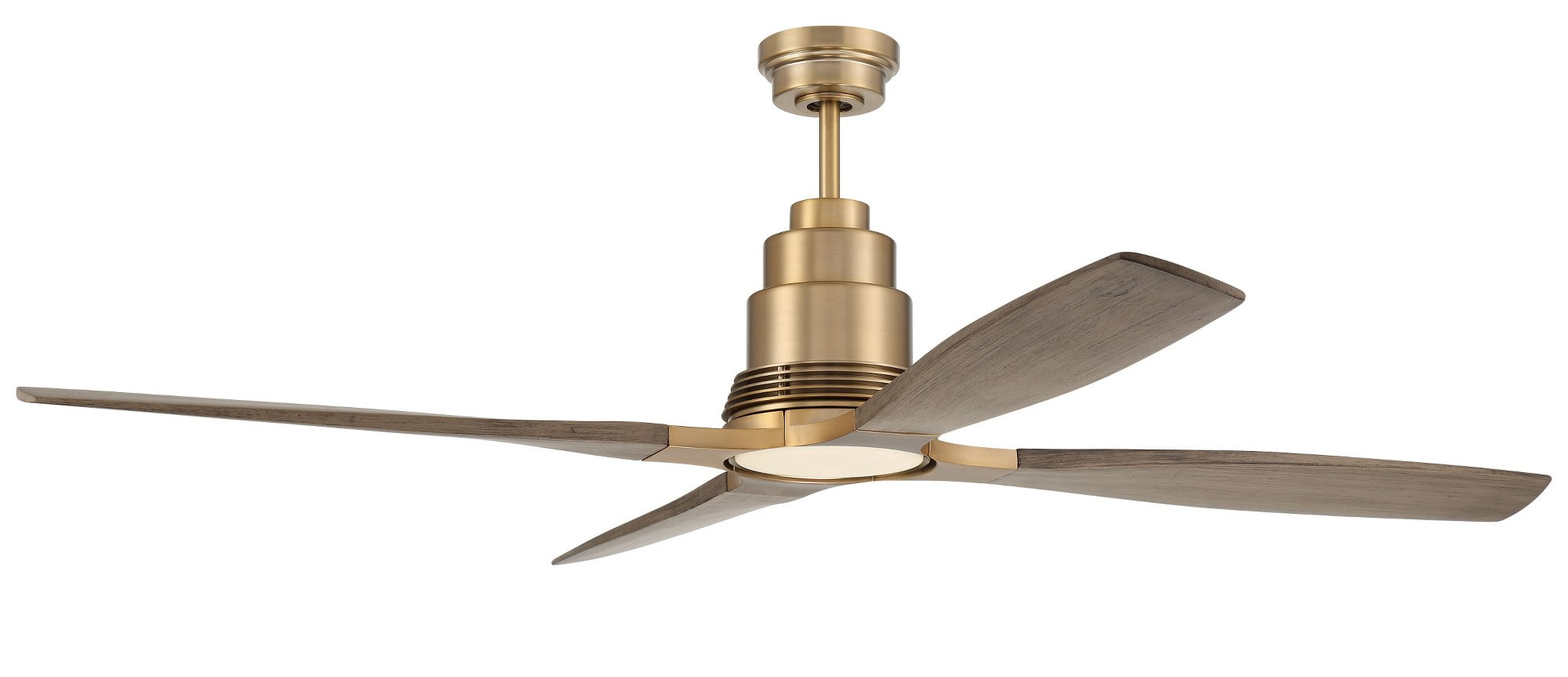 RIC60SB4 Craftmade Lighting Ricasso - 4 Blade Ceiling Fan with Light Kit In Contemporary Style-60 Inche Wide-Satin Brass Finish