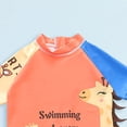 thumbnail image 6 of vigerkar Toddler Boys Swimsuit Set Rash Guard Boys' Swimwear Two Piece Bathing Suit and Swim Trunk with Hat UPF 50+ 18M-8Y (Orange, 5-6 Years), 6 of 7