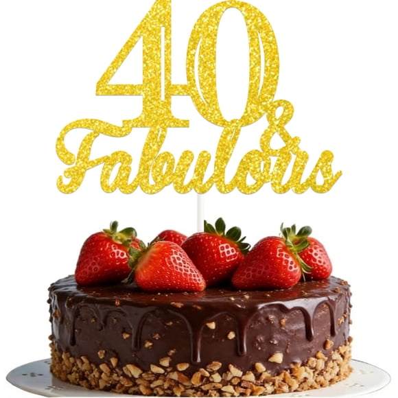Cake topper KELTORA 40 y fabuloso con brillo dorado