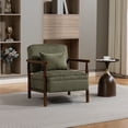 thumbnail image 2 of CQSXDA Mid Century Modern Accent Storage Chair Upholstered Fabric with Waist Cushion for Living Room or Bedroom, Antique Green, 2 of 11
