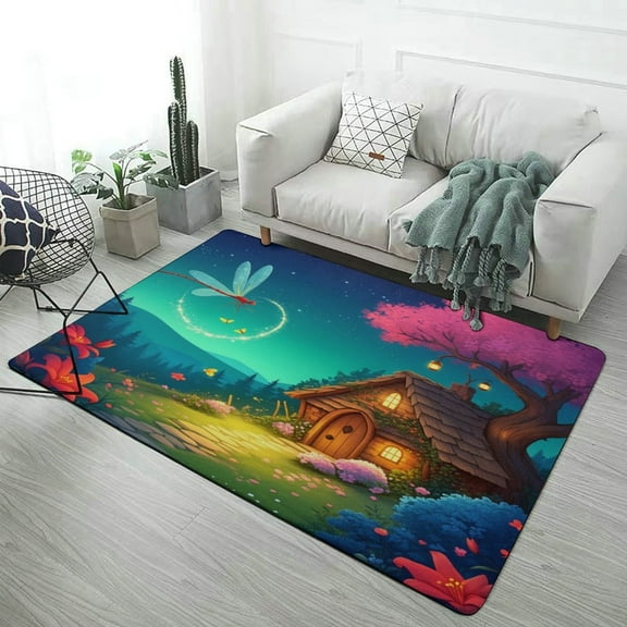 Enchanted Forest Cottage(1)-1 Home Decor Living Room Carpet Non-slip Soft Comfy Floor Rug Kitchen Bedroom Entrance Doormat Mats