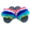 thumbnail image 2 of ORUYROP Women Artificial Fur Slide Slippers Soft Furry Open Toe Slip On Sandals, 2 of 3
