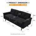 thumbnail image 3 of Vcatnet Sofas and Couches,3 Seater Comfy Couch with Deep Seats,71 " Modern Indoor Upholstered Sofa for Living Room,Small Space,Black, 3 of 8