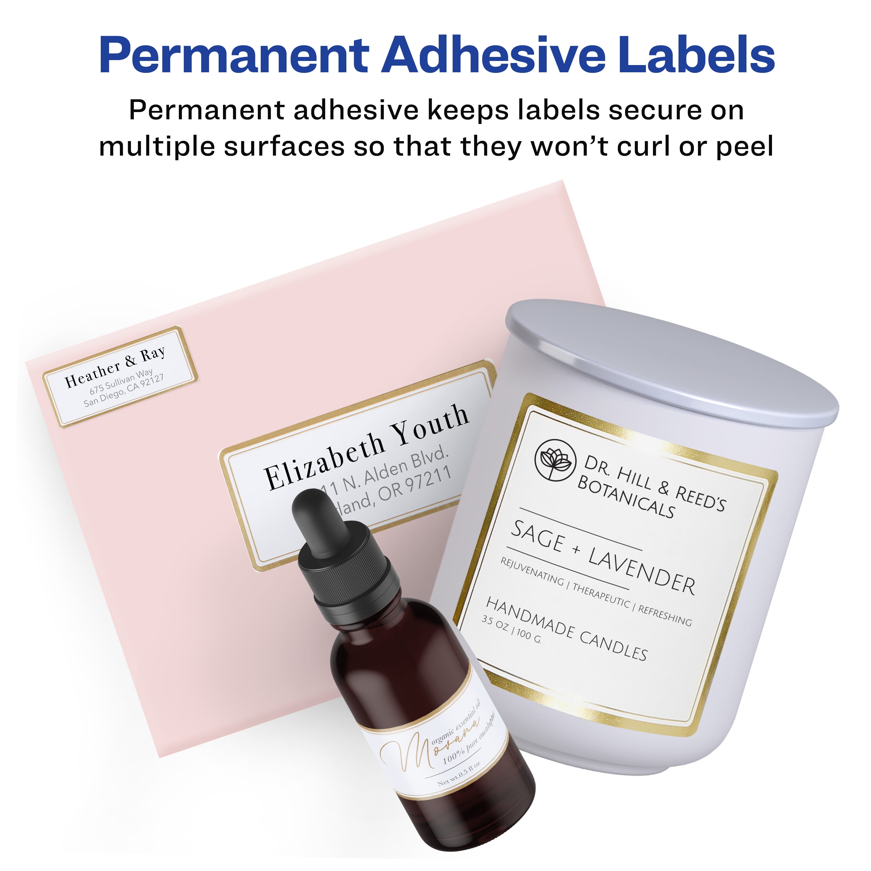 Avery Labels with Gold Borders, 3" Round, 60ct (6544)