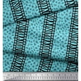 thumbnail image 2 of Soimoi Blue Satin Silk Fabric Stripe,Leopard & Wild Animal Skin Decor Fabric Printed BTY 42 Inch Wide, 2 of 3
