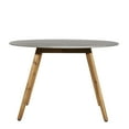 thumbnail image 6 of DecMode 45" x 30" Gray Wood Outdoor Dining Table with Concrete Inspired Top and Slender Tapered Legs, 1-Piece, 6 of 12