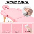 thumbnail image 4 of YOUNIKE Foldable Massage Table with Lightweight Wooden Frame, Adjustable Height, and Accessories Designed for Tattoo & Facial, Ideal for Lash, Physical Therapy, Pink, 4 of 7