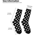 thumbnail image 3 of Colorful and Mid-Calf Socks for Men and Women, 1 Pair White Black Polka Dot, 3 of 8