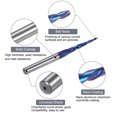 thumbnail image 3 of Uxcell Tapered Ball Nose End Mill 1/32" Radius 1/4" Shank Solid Carbide Nano Coated Upcut Spiral 3 Flutes, 3 of 6
