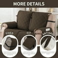 thumbnail image 6 of Lavish Cover 100% Waterproof Recliner Loveseat Cover, 2 Pieces Non-Slip Recliner Couch Slipcovers, Washable Furniture Protector with Pockets & Elastic Straps for Kids Pets, 2 Seaters, Dark Coffee, 6 of 9