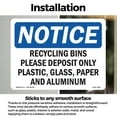 thumbnail image 3 of Recycling Bins Please Deposit Only Plastic OSHA Notice Vinyl Decal Label 5 Inch x 3.5 Inch - 5 Pack, 3 of 6