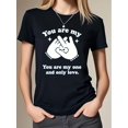 thumbnail image 1 of Camiseta con estampado "Eres mi único amor" para San Valentín - Camiseta informal de cuello redondo y manga corta para mujer, ideal para primavera y verano, ideal para practicar deporte., 1 of 6
