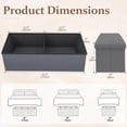 thumbnail image 3 of 43" Storage Ottoman Bench, Folding Storage Bench Ottoman with Lid, 400 lbs Capacity, Fabric Seat Footrest for Bedroom Living Room Entryway, Grey, 3 of 8