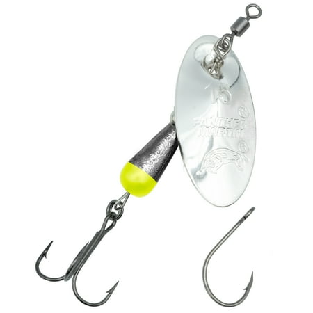 Panther Martin PMCSS_18S_BNCH Custom Salmon & Steelhead Salmon Steelhead Fishing Lure – Silver Blade with Black Nickel & Chartreuse Body – 18S (1/2 oz.)
