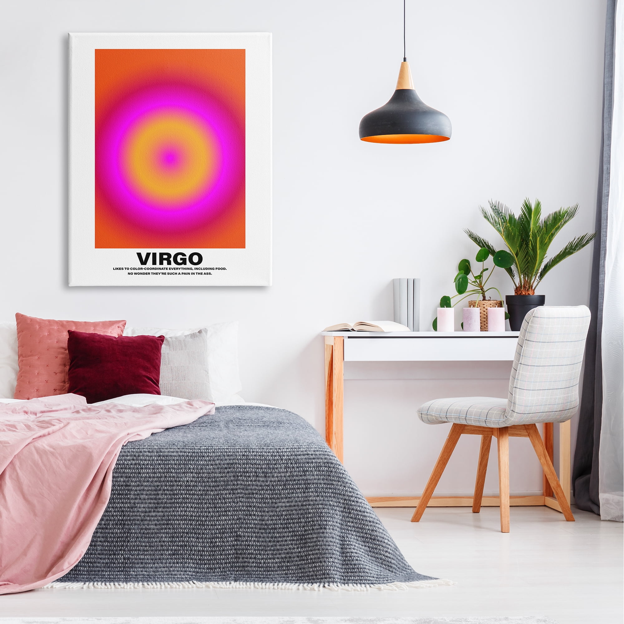 Stupell Industries Funny Virgo Astrology Abstract Painting Gallery Wrapped Canvas Art Print Wall Art, 36 x 48