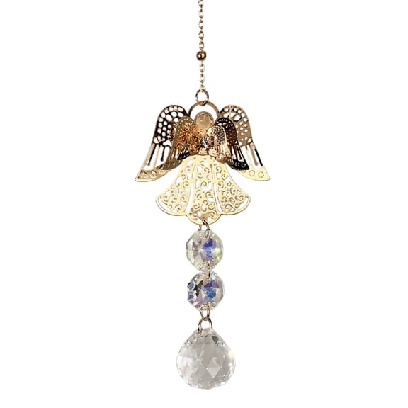Memorial Gifts Crystal Suncatcher, Sympathy Gifts for Loss of Loved One, Car Charm for Rear View Mirror, Gifts for Women Girls (Angel)