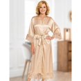 thumbnail image 5 of Bride Lace Kimono Robe – Embroidered Satin Wedding Robe Complete Set with Eye Mask, 5 of 8