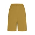 thumbnail image 4 of Betivan Womens High Waisted Wide Leg Dress Shorts Solid Color Casual Knee Length Bermuda Shorts Summer Work Culottes with Pockets for Office Wear, 4 of 9