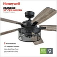 thumbnail image 3 of Honeywell Carnegie 52" Matte Black Ceiling Fan with Lights and Remote Control, 3 of 16