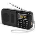 thumbnail image 2 of J-725 Radio FM Portable Radios Digital Radio Rechargeable Radio USB/SD/TF/AUX Player Flashlight Alarm Clock LED Display, 2 of 5