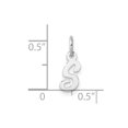 thumbnail image 2 of 14k White Gold Small Script Letter S Initial Charm 15mm Long 0.35mm Thick Pendant Necklace for Women, 2 of 2