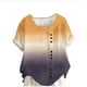 thumbnail image 1 of Vestidos Casuales Para Mujer, Blusas De Mujer De Moda Blusa informal de lino con botones y manga corta estampada para mujer, 1 of 4